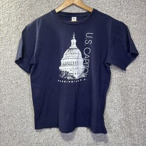 Tipsy Shirt Mens Large Blue U.S. Capitol Washington DC Graphic Tee USA